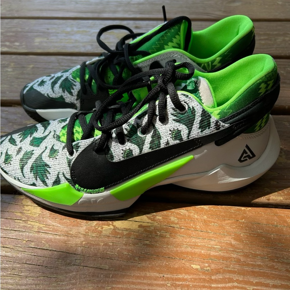Green and Black Nike Freak Ninja sneakers
